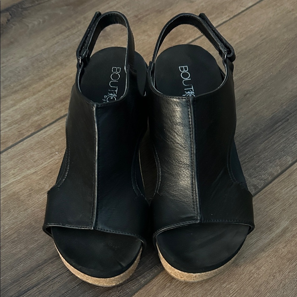 Black Women's Wedge Sandals